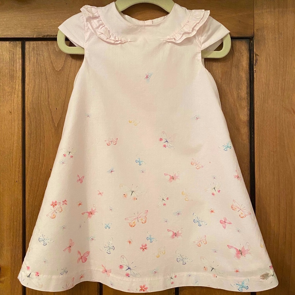 Tartine et Chocolat pale pink butterfly dress